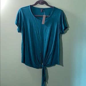 BRAND NEW green J. Crew tee with tie front!